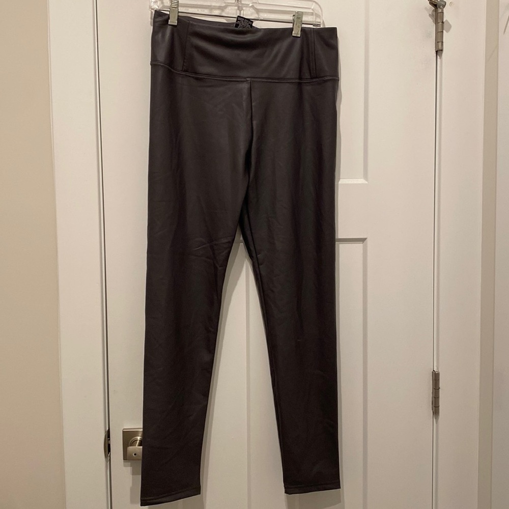 Bagatelle gray High Rise Faux Leather leggings